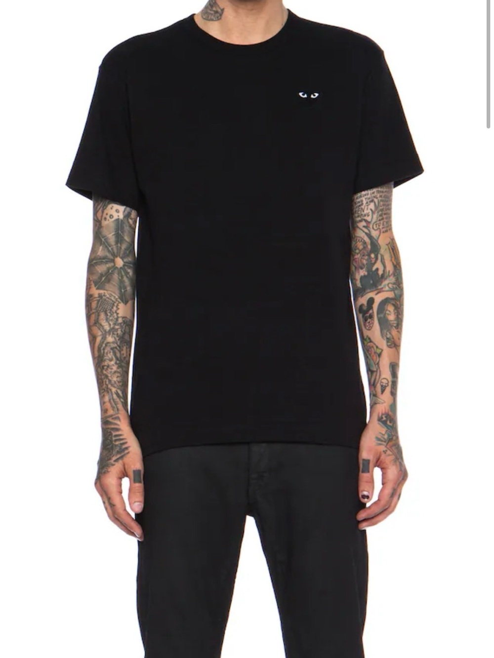 Comme des Garçons Black Crew Neck Tee with Small Eye Motif